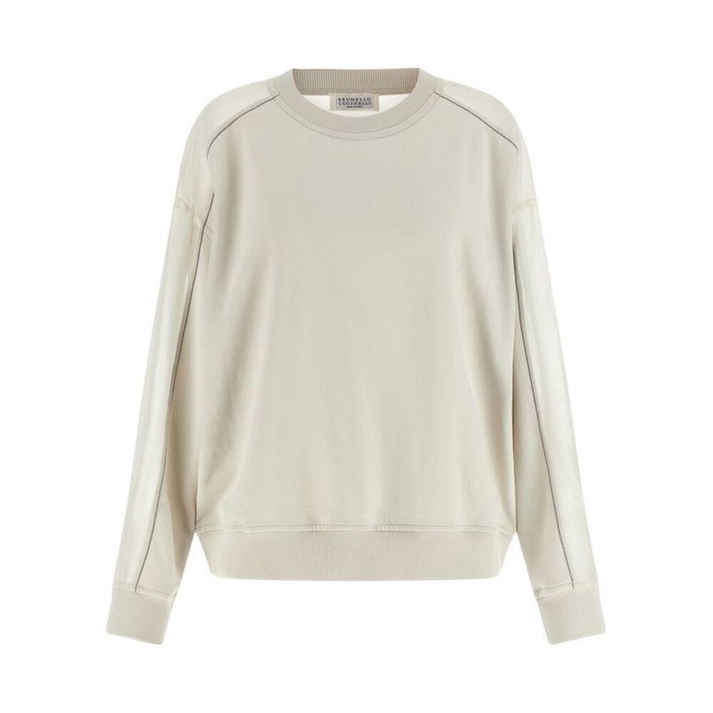 Brunello Cucinelli White Cotton Women's Sweatshirt